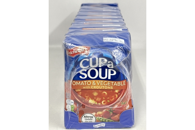 Batchelors Cup a Soup with Croutons Tomato and Vegetable 4 Sachets 104 g (Pack of 9) DAMAGED PACKAGING