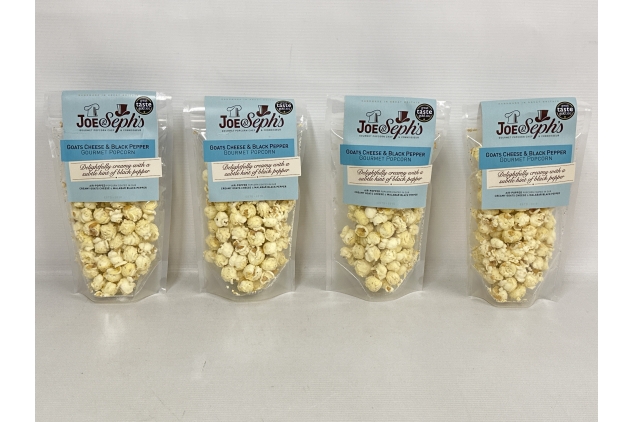 Joe & Sephs Goats Cheese and Black Pepper Popcorn 70g Pouch (Pack of 4) Best Before Date 30/11/2024