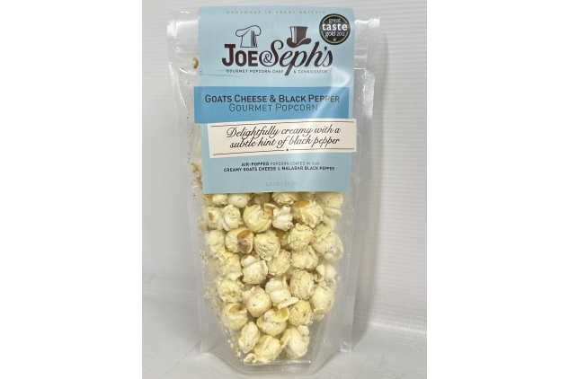 Joe & Sephs Goats Cheese and Black Pepper Popcorn 70g Pouch (Pack of 4) Best Before Date 30/11/2024