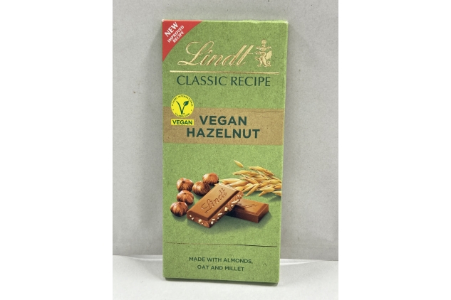 Lindt CLASSIC RECIPE Hazelnut Vegan Chocolate Bar 100g Best Before 30/09/2024