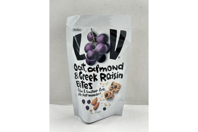 Pellito LOV Oat Almond & Greek Raisin Bites 8 X 70g Best Before 09/10/2024