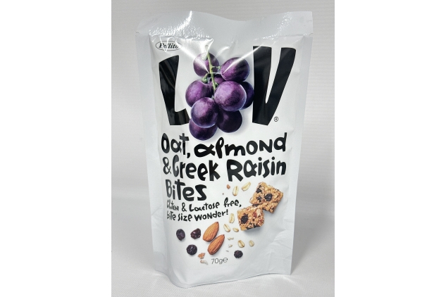 Pellito LOV Oat Almond & Greek Raisin Bites 8 X 70g | Gluten & Lactose Free | Best Before 09/10/2024