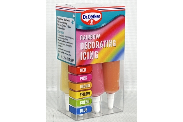 Dr. Oetker Rainbow Decorating Icing, 6 x 19g | BEST BEFORE DATE 31/10/2024