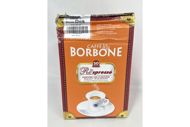 Caffe Borbone | Decaffeinated Coffee Blend - 50 Capsules Pods - Compatible with Nespresso | Damaged Outer Box Packaging See Photos