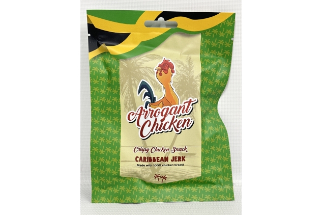 Arrogant Chicken - Crispy Chicken Slices - Caribbean Jerk Flavour - Box of 5 x 30g Packs