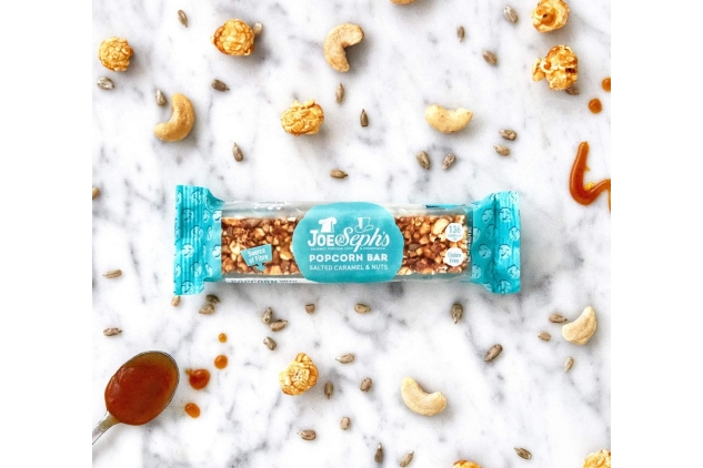 Joe & Seph's 11 X 27g Popcorn Bars | Salted Caramel & Nuts Flavour | BBE 31/12/2024