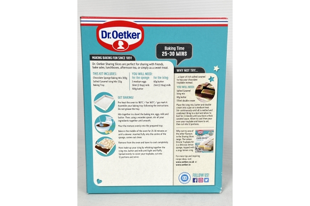 Dr Oetker Chocolate Salted Caramel Tray Kit 425G (Pack Of 3) BEST BEFORE DATE 31/07/2024