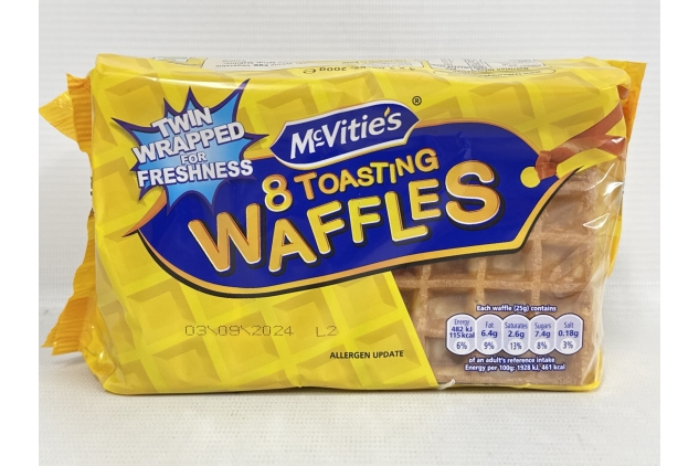 McVitie's Toasting Waffles, 8 Waffles (Pack of 10) BULK BUY DEAL | Best Before Date 03/09/2024