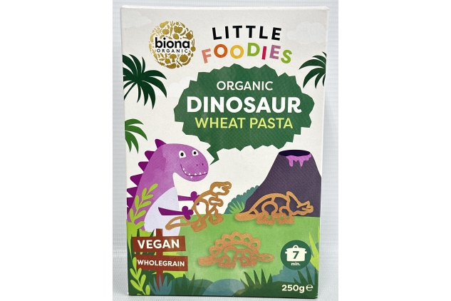 Biona Organic Little Foodies Wheat Pasta 250g Dinosaur Shaped