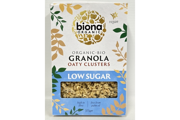 Biona Organic Low Sugar Oaty Granola Clusters 375g | Best Before Date 16/10/2024