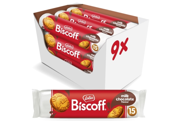 Biscoff - Sandwich Biscuits With Milk Chocolate Cream Filling - 15 Sandwich cookies per pack - Ingredients from natural origin - No colours - 9x150g - 1,35kg