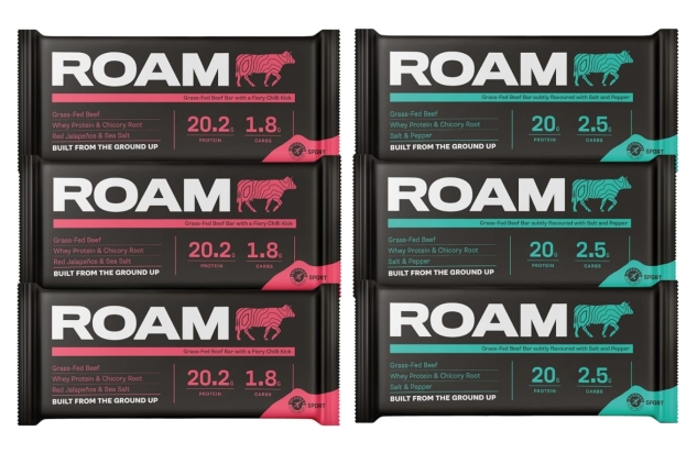 ROAM Natural Protein Bars, Meal Replacement Keto Bars, 6 x 45g Beef Bar & Healthy Snacks, Ideal For Carnivore Diet, Gluten Free Keto Sticks (Assorted savoury, 6 x 45g Bars) BEST BEFORE DATE 04/10/2024