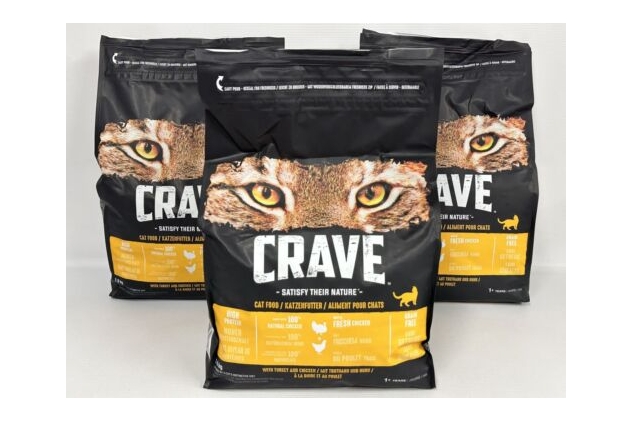 Crave Natural Grain Free Adult Dry Cat Food Turkey & Chicken 3x2.8kg | BBE 03/12/24