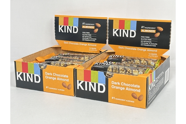 KIND Bars Dark Chocolate Orange Almond Flavour | Healthy Snack, High Fibre, Gluten Free | 24 x 40g