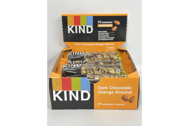 KIND Bars Dark Chocolate Orange Almond Flavour | Healthy Snack, High Fibre, Gluten Free | 24 x 40g