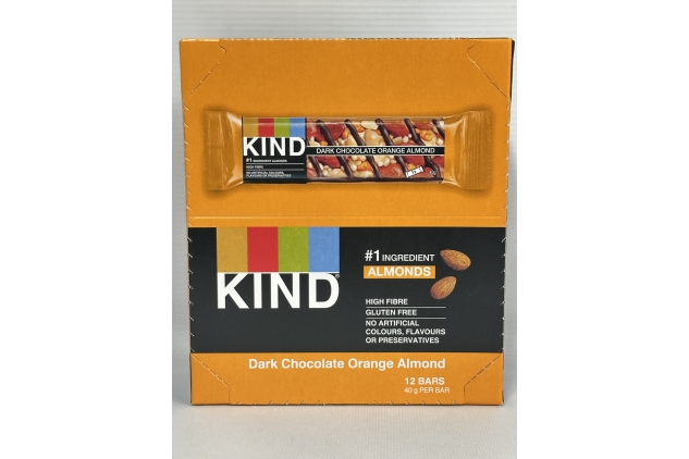 KIND Bars Dark Chocolate Orange Almond Flavour | Healthy Snack, High Fibre, Gluten Free | 24 x 40g