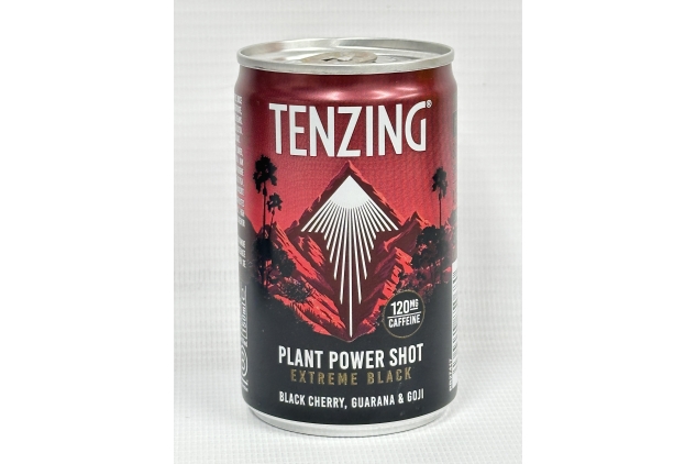 TENZING Natural Energy Plant Power Shot, Plant Based, Caffeine & Vitamin Shot, Black Cherry, Guarana & Goji, 150ml (Pack of 24) BBE 03/2025