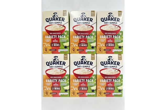 Quaker Oat So Simple Variety Pack Porridge | 54 Sachets | Golden Syrup, Original, Apple & Blueberry | Bulk Buy Deal