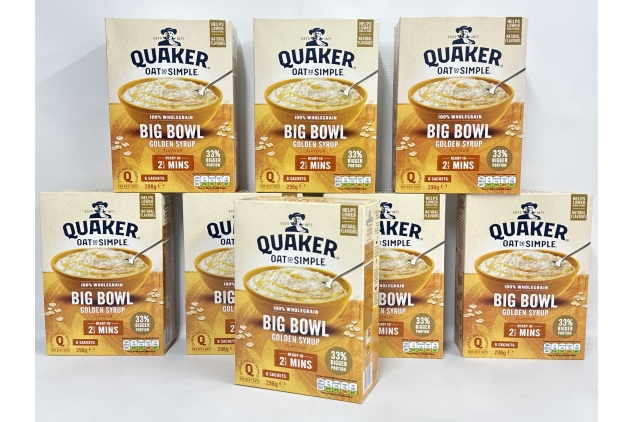 Quaker Oat So Simple Big Bowl Golden Syrup | 48 Sachets | Bulk Buy Deal | Winter Essential | BBE 01/2025