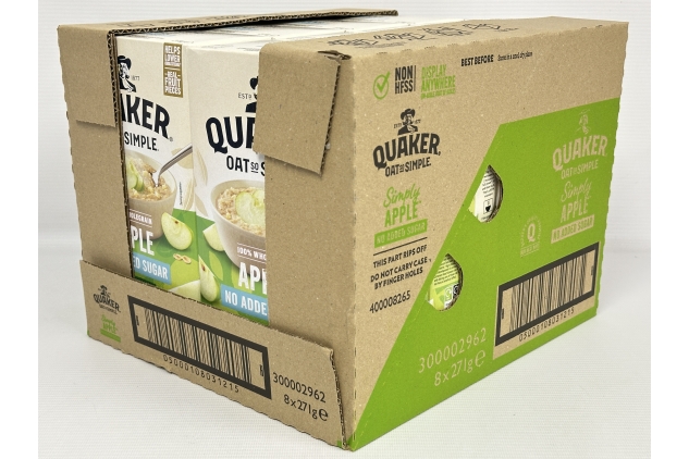 Quaker Oat So Simple Simply Apple Porridge | 64 Sachets | No Added Sugar | Bulk Buy Deal