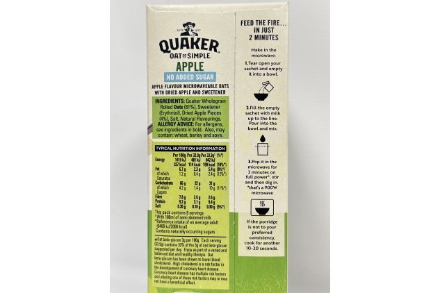 Quaker Oat So Simple Simply Apple Porridge | 64 Sachets | No Added Sugar | Bulk Buy Deal