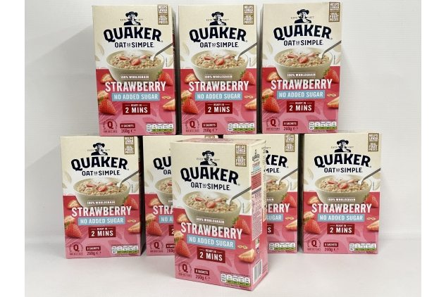 Quaker Oat So Simple Simply STRAWBERRY Porridge | 64 Sachets | No Added Sugar | Bulk Buy Deal