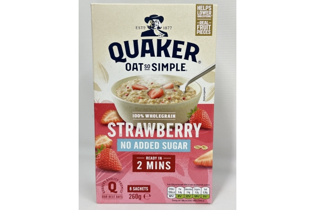 Quaker Oat So Simple Simply STRAWBERRY Porridge | 64 Sachets | No Added Sugar | Bulk Buy Deal