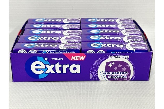 Wrigley's Extra Chewing Gum Blueberry Sugar Free 10 Pieces X 30 Pack