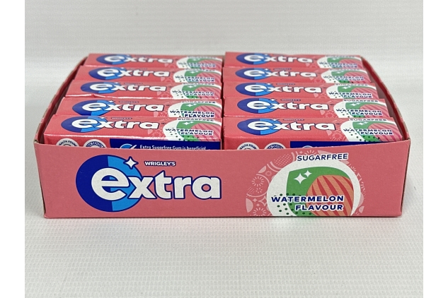 Extra Chewing Gum, Sugar Free, WATERMELON Flavour, Chewing Gum Bulk, 30 Packs of 10 Pieces