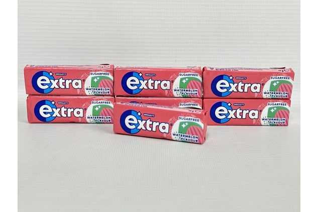 Extra Chewing Gum, Sugar Free, WATERMELON Flavour, Chewing Gum | 10 Pieces | 7 Packs