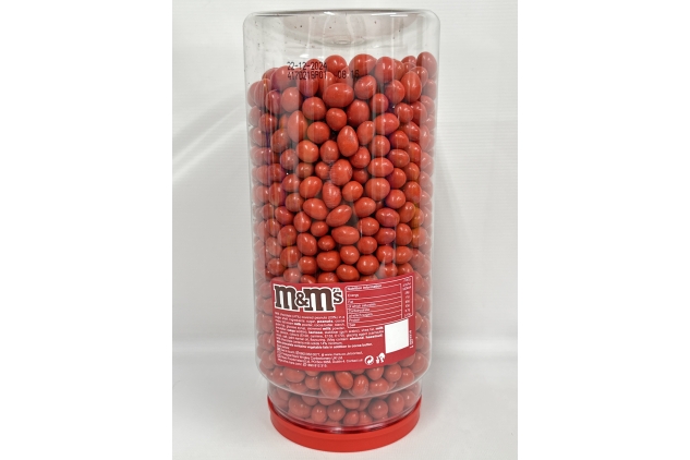 M&M's Peanut Chocolate RED Colour Bulk Buy Sweets, 4kg Tub | Christmas Theme | Displays | BBE 22/12/2024