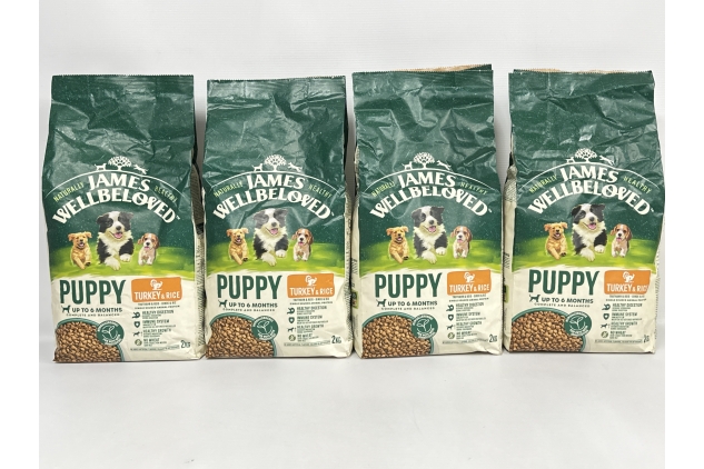 James Wellbeloved Complete Dry Puppy Food Turkey and Rice, 2kg (Pack of 4) 8KG TOTAL | BEST BEFORE DATE 19/09/2024