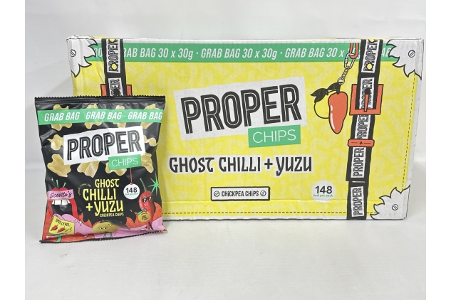 PROPERCHIPS Ghost Chilli & Yuzu Chickpea Chips, 30 x 30g | Best Before Date 28/11/2024