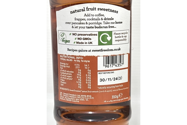 Sweet Freedom Caramel Syrup, 350g | Vegan | BBE 30/11/2024