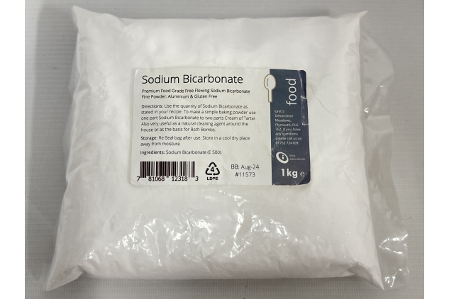 SODIUM BICARBONATE of Soda - 1kg | 100% Food Grade | Cooking, Bath Bombs & Cleaning | Best Before Date 31/08/2024