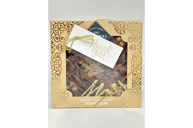 The Original Cake Company - Chocolate Caramel Thank You Cake Selection, handmade chocolate truffle cake selection - 9 pieces (Approx 50g per piece) Best Before Date 05/12/2024