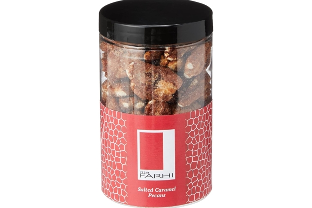 Rita Farhi Caramelised Salted Caramel Pecans in a Luxury Gift Jar 220 g | BEST BEFORE DATE 30/09/2024