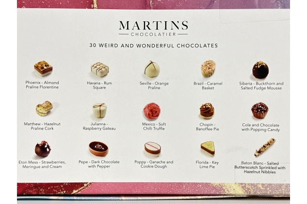 Martin’s Chocolatier Weird & Wonderful Collection | Luxury Handmade Chocolate Box | 30 Chocolates, 15 Gourmet Flavours | BEST BEFORE DATE 31/10/2024