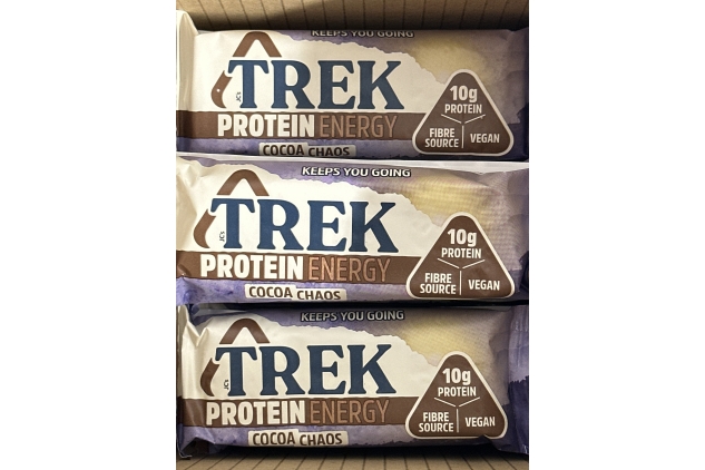 Trek Cocoa Chaos High Protein Energy Bar - Plant Based - Gluten Free 55g x 16 bars | BEST BEFORE DATE 26/09/2024