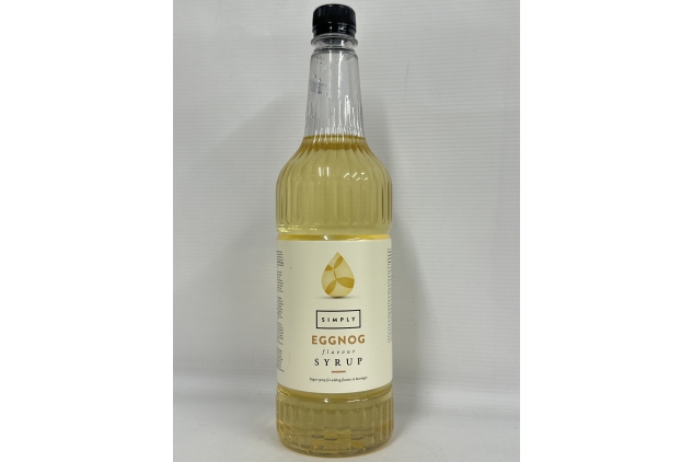 Simply Eggnog Syrup, Vegan & Nut Free Flavoured Syrup for Coffee, Cocktails & Baking (1 Litre) Best Before Date 30/09/2024