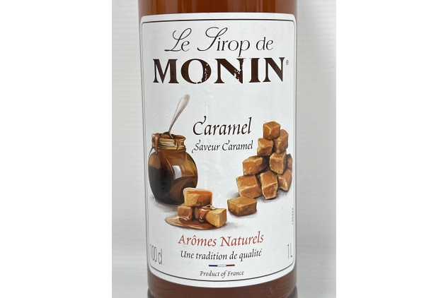 MONIN Premium Caramel Syrup 1L for Coffee and Cocktails. Vegan-Friendly, Allergen-Free, 100% Natural Flavours and Colourings