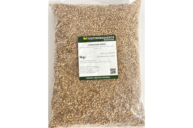 JustIngredients Essentials Coriander Seeds 1 kg | Best Before Date 31/10/2024