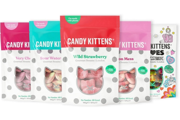 Candy Kittens Vegan Sweets CORE Selection (5 x 140g), Vegan Chewy Sweets Bundle - Wild Strawberry, Sour Watermelon, Very Cherry, Eton Mess & LOVES, Sweets Bulk Bags, Vegan Gifts, 5 Bags Of Sweets | BBE 07/03/2025