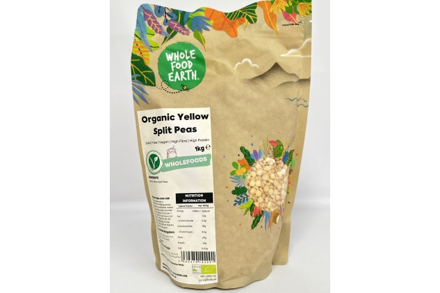 Organic Yellow Split Peas 1KG | GMO Free | Vegan | High Fibre | High Protein