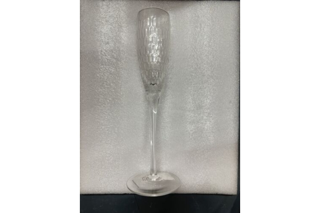 Anthropologie Champange Flute Etched Glass Design