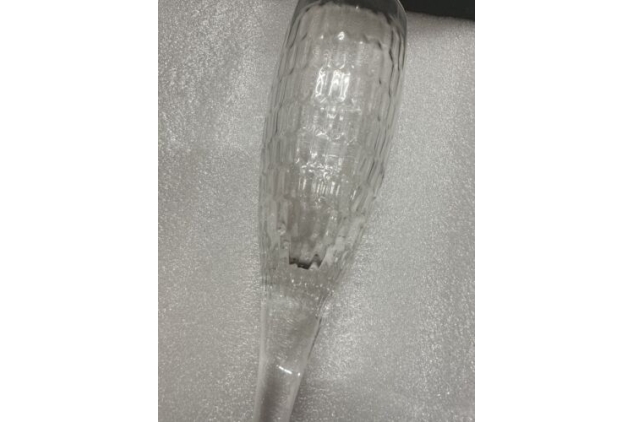 Anthropologie Champange Flute Etched Glass Design