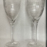 Anthropologie Cut Glass Stem Wine Glasses Etched Glass 2 Pack