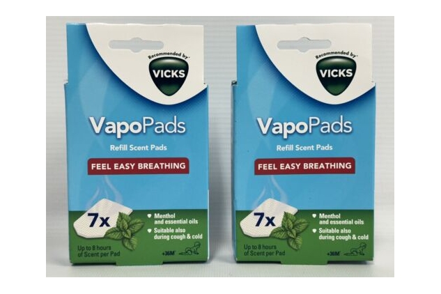 Vicks VapoPads Menthol Cough Cold Relief Essential Oils Scented Pads 2 X 7 Packs