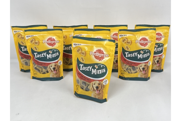 Pedigree Tasty Bites Minis 8 x 155g Dog Treats Chewy Slices Beef & Poultry