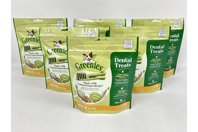 Greenies Dental Treats PETITE Small 8-11kg (6 Packs of 10) 60 Chews